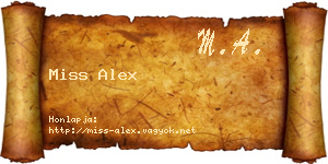 Miss Alex névjegykártya